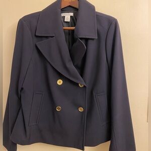 Liz Claiborne double breasted jacket with gold buttons